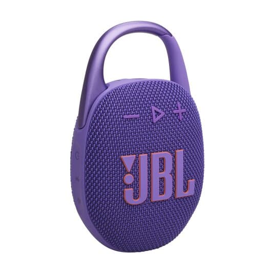 JBL ūdensizturīga portatīvā skanda ar karabīni, lillā (JBLCLIP5PUR)