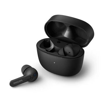 PHILIPS in-ear true bezvadu austiņas ar portatīvo uzlādes ietvaru, melnas (TAT2206BK/00)