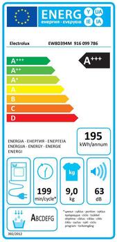 Electrolux veļas žāvētājs, siltumsūkņa, 9kg (EW8D394M)