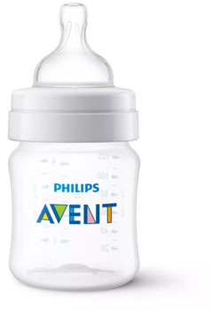 Philips Avent Pretkoliku barošanas pudelīte 125 ml, jaundzimušā knupītis, 0m+ (SCY100/01)