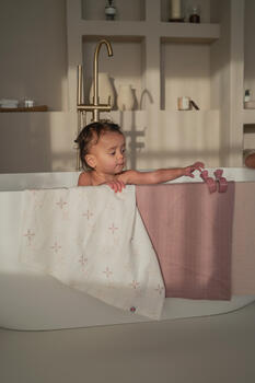 Lodger Swaddler Solid Matcha kokvilnas autiņš, Powder/Rose, 110x110 cm, 2gab. (SW 1123)