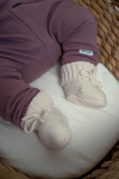Lodger Slipper Folklore Merino vilnas čībiņas, Birch, 0-6m (SLM 599_0-6)