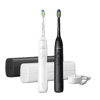 PHILIPS 5300 Sonic elektriskās zobu birstes, 2 gab., balta un melna (HX7109/01)