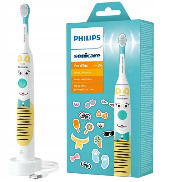 PHILIPS elektriskā zobu birste bērniem, balta/zila (Pet Edition) (HX3601/01)