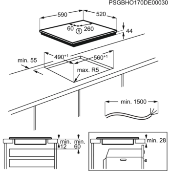 Electrolux indukcijas plīts virsma, iebūv., 60 cm (LIL61434C)
