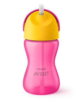Philips Avent Krūzīte ar elastīgu salmiņu, 300 ml, 12M+, rozā (SCF798/02)