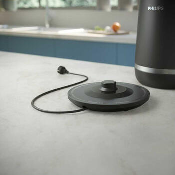 PHILIPS Double Walled Kettle 7000. sērijas tējkanna, 1.7L, melna (HD9396/90)
