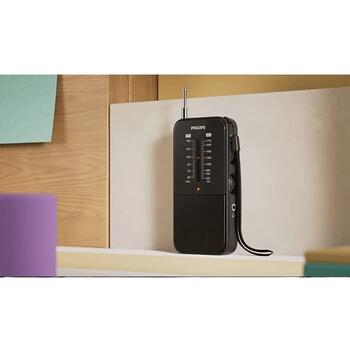 PHILIPS portatīvais kabatas izmēra radio, melns (TAR1509/00)