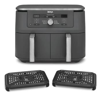 Ninja 6-in-1 Dual Zone karstā gaisa katls, 9.5 L, 2470 W, pelēks (DZ400EU)