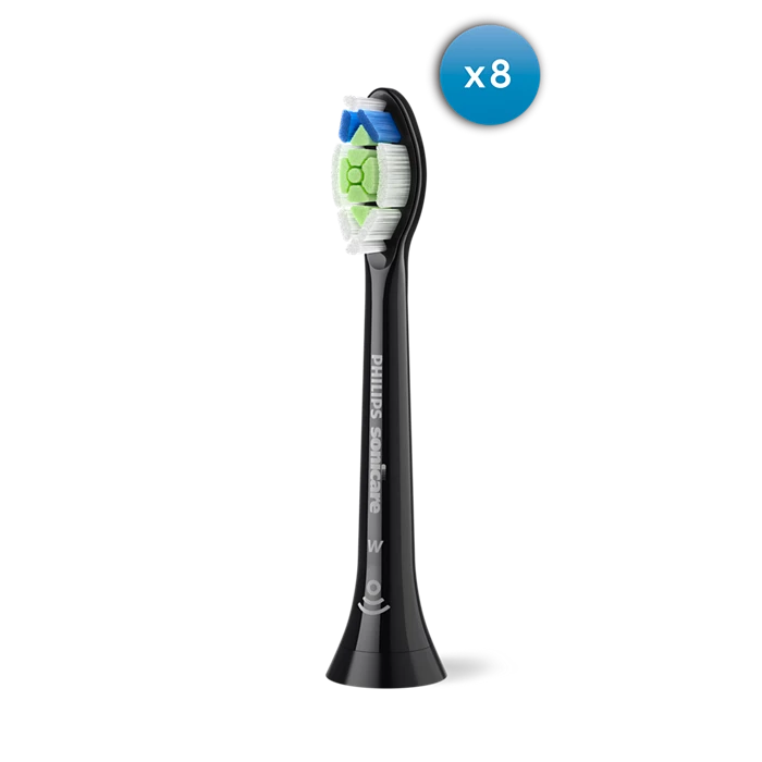 Sonicare Optimal White birstes uzgaļi (8gab.), melns (HX6068/88)