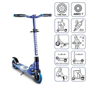 Six Degrees Aluminium Scooter skrejritenis 145 mm, zils (AU 585)