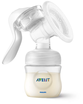 Philips Avent Lotus manuālais krūts piena sūknis ar trauciņiem piena/ēdiena uzglabāšanai (3 gab., + adapteris) (SCF430/13)