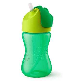 Philips Avent Krūzīte ar elastīgu salmiņu, 300 ml, 12M+, zaļa (SCF798/01)