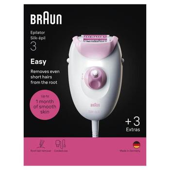 BRAUN Silk 3 epilators ar piederumiem (SE3-033)
