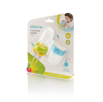 Kidsme Food Pouch adapteris mazuļa ēdināšanai no biezenīšu stāvpakām 2 gab,Sky&Lime (160490 LIS)