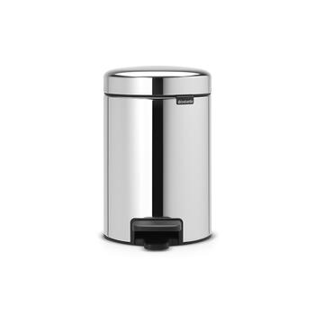 BRABANTIA atkritumu tvertne ar pedāli NewIcon, 3 l, Brilliant Steel (113147)