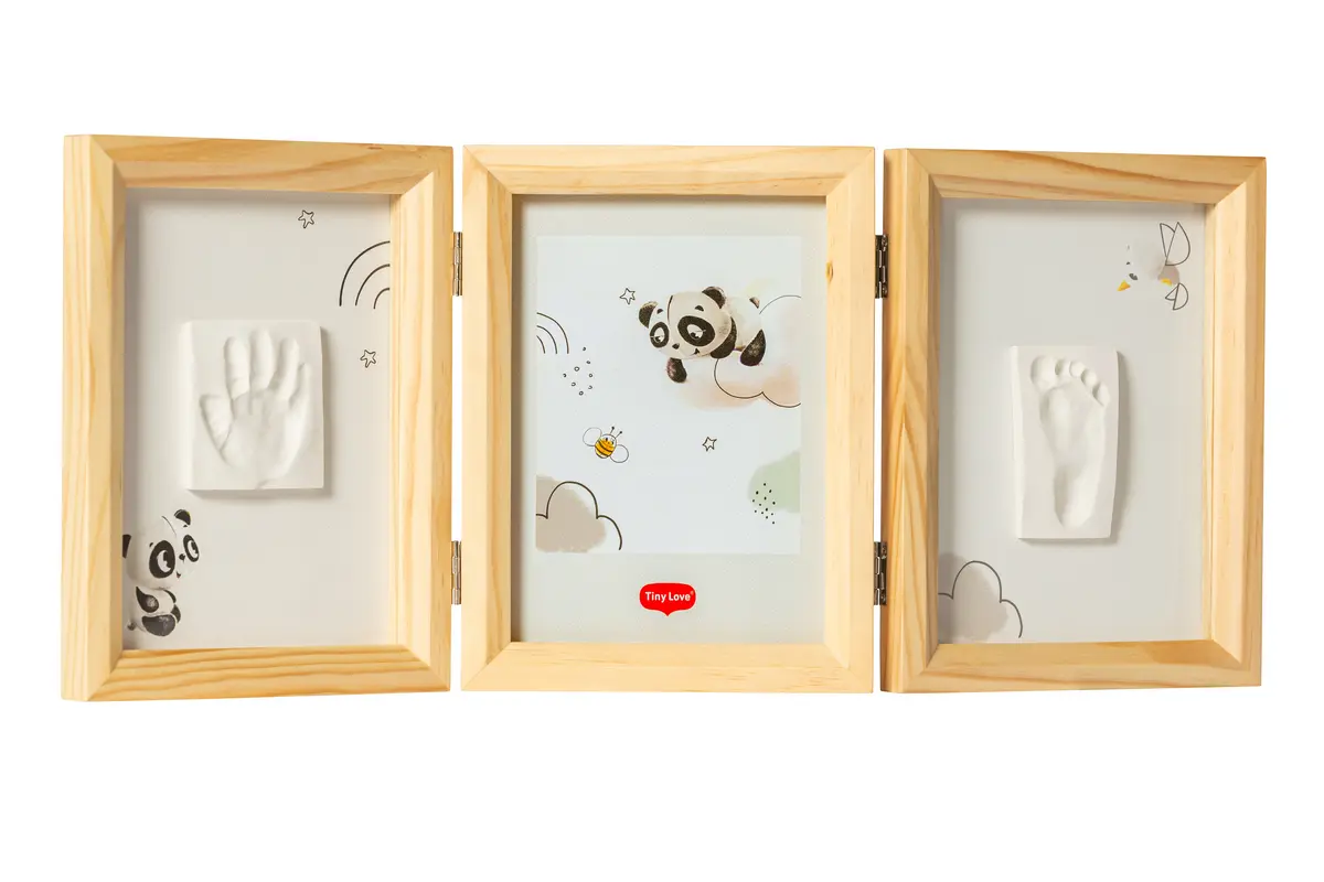 Tiny Love Double Frame komplekts mazuļa pēdiņu/rociņu nospieduma izveidošanai, koka (3333166081)