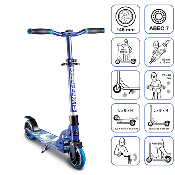 Six Degrees Aluminium Scooter skrejritenis 145 mm, zils (AU 585)
