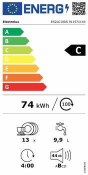 Electrolux iebūvējamā trauku mazgājamā mašīna, 60 cm (E52LC100S)
