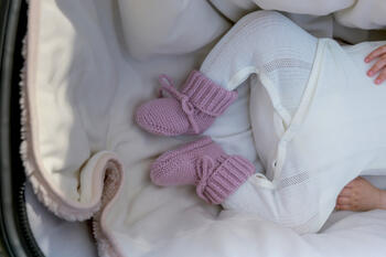 Lodger Slipper merino vilnas čībiņas, Mauve, 0-6m (SLM 330_0-6)