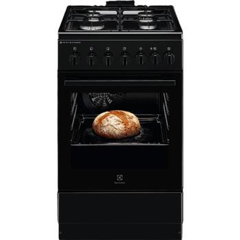 Electrolux 600.sērijas gāzes plīts ar elektrisko cepeškrāsni, melna, 50cm (LKK560010K)