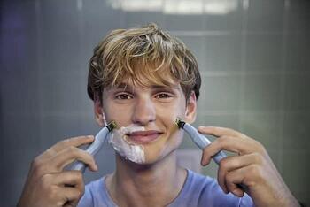 PHILIPS OneBlade 1st Shave skuveklis sejai, zils (QP1324/20)