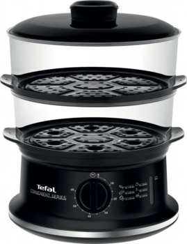 TEFAL tvaicētājs Convenient, 2 līmeņi,6 l, melna/sudraba (VC1401)