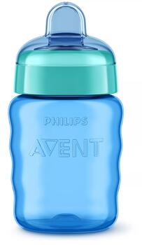 Philips Avent Easy Sip mācību krūzīte,  9M+, 260ml, silikona snīpis, zila (SCF553/05)