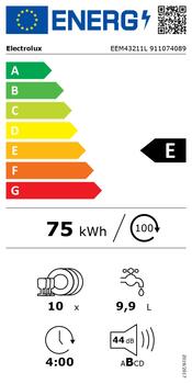 Electrolux trauku mazgājamā mašīna (iebūv.), balta, 45 cm (EEM43211L)