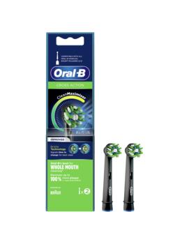 BRAUN el.zobu birstes uzgalis Cross Action, 2 gab, melns (EB 50-2 BLK)