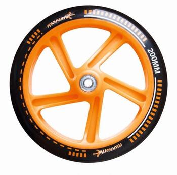Muuwmi Aluminium Scooter skrejritenis 200 mm, melns/oranžs (AU 116)
