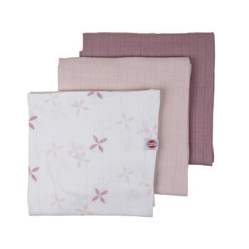 Lodger Swaddler Solid Matcha kokvilnas autiņš, Rose, 70x70 cm, 3gab. (SWM 107)