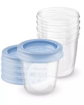 Philips Avent trauki ar vāciņiem krūts piena/ēdiena uzglabāšanai 180 ml (5gab) (SCF619/05)