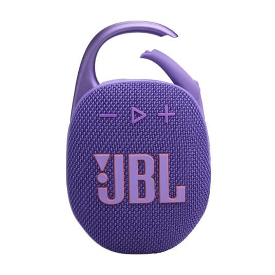 JBL ūdensizturīga portatīvā skanda ar karabīni, lillā (JBLCLIP5PUR)