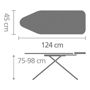 BRABANTIA gludināmais dēlis (C) 124x45cm, Denim Black (134746)