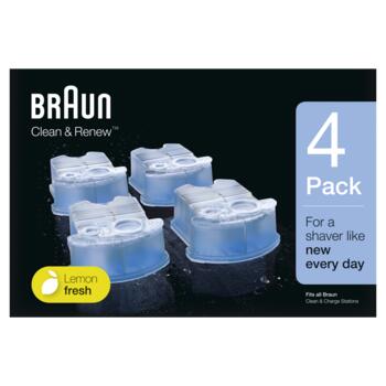 BRAUN maināmas kasetnes ar tīrīšanas šķidrumu skuvekļiem Clean&Renew (CCR3+1)