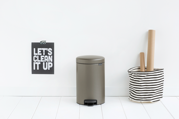 BRABANTIA atkritumu tvertne ar pedāli NewIcon, 12 l, Platinum (113628)