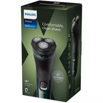 Philips Shaver Series 3000X, Wet& Dry skuveklis (lādējams), tumši zaļš (X3002/00)