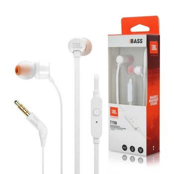 JBL in-ear austiņas, baltas (JBLT110WHT)