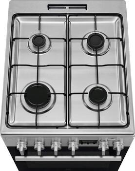 Electrolux gāzes plīts ar elektrisko cepeškrāsni SteamBake, nerūsoša tērauda, 50cm (LKK560228X)