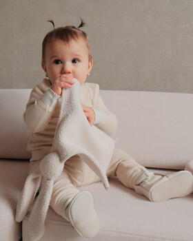 Lodger Bunny Teddy mīksta flīsa mīļlupatiņa zaķītis, Birch (TY 599)