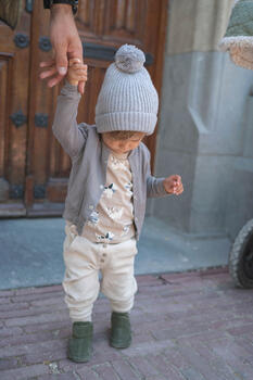 Lodger Hatter Folklore merino vilnas cepure, Drizzle, 6-12m (HTM 629_6-12)