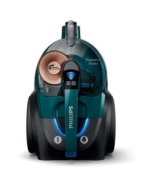 PHILIPS PowerPro Expert Bagless bezmaisa putekļsūcējs, (melns ar zaļu) (FC9744/09)