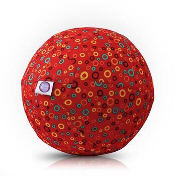 Bubabloon lateksa balons ar auduma pārvalku, Circles Red (040352)