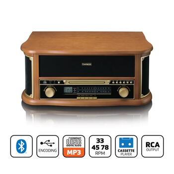 Lenco multifunkcionāls plašu atskaņotājs ar iebūvētiem skaļruņiem, koka (TCD-2551WD)