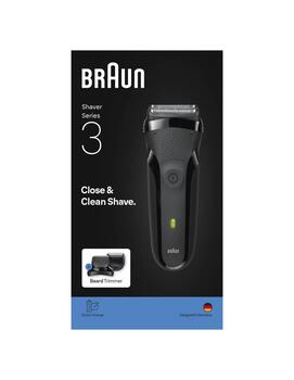BRAUN Series 3 elektriskais skuveklis un bārdas trimmeris, melns (300BT)