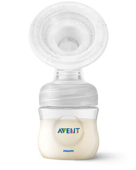 Philips Avent Lotus manuālais krūts piena sūknis ar trauciņiem piena/ēdiena uzglabāšanai (3 gab., + adapteris) (SCF430/13)