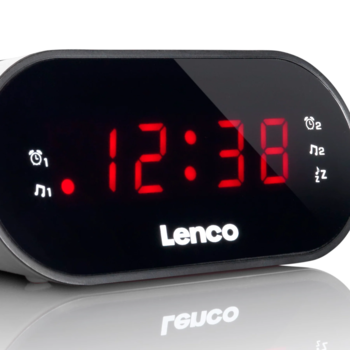 Lenco radio pulkstenis, ar dubultā modinātāja funkciju, balts (CR-07 White)