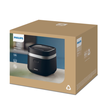 PHILIPS 3000. sērijas Mini daudzfunkcionālais katls, melns (HD3090/80)