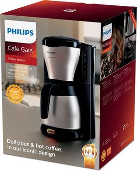 PHILIPS Kafijas automāts ThermInox (termotrauks), 1000W (melns ar pelēku) (HD7546/20)